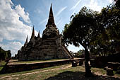 Ayutthaya, Thailand. Wat Phra Si Sanphet, the three main chedi seen from the wst side